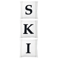 Подушки SKI  J-LINE комплект из трех штук рождественская новогодняя белого цвета 45х45 см Бельгия 