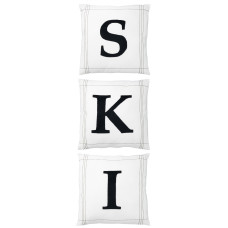 Подушки SKI  J-LINE комплект из трех штук рождественская новогодняя белого цвета 45х45 см Бельгия 