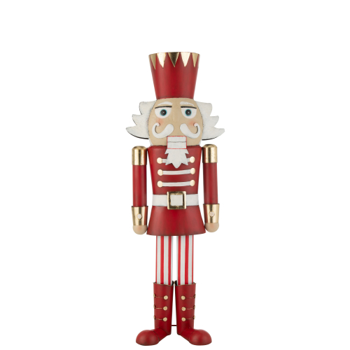 Статуэтка щелкунчик рождественская J-LINE большая напольная металлическая красного цвета высота 150 см