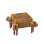 Шкатулка J-LINE деревянная со слонами в индийском стиле на ножках разноцветная 
