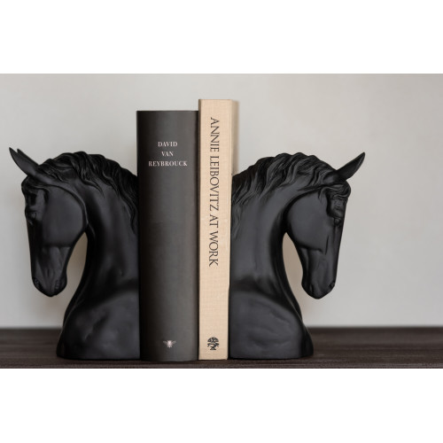 Держатели для книг J-LINE в форме лошадей черного цвета 