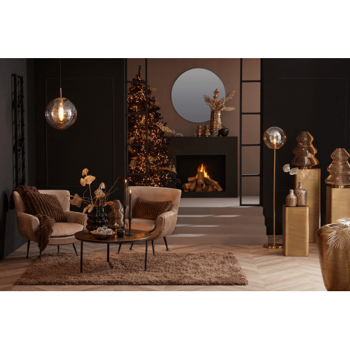 Підлогова лампа Light&Living золота зі скляною кулею 160 см