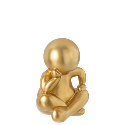 Статуетка задумливої ​​людини J-LINE золотого кольору висота 36 см
