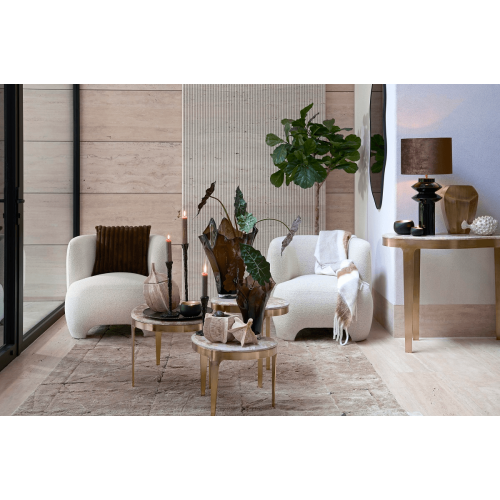 Столик кофейный Light&Living с мраморной столешницей золотой высота 48 см
