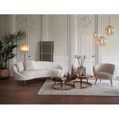 Журнальные столики Light&Living круглые со столешницей из пепельного стекла комплект из двух